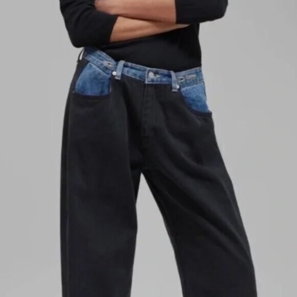 The Frankie Shop Hayla Contrast Denim Pants - Picture 9 of 9